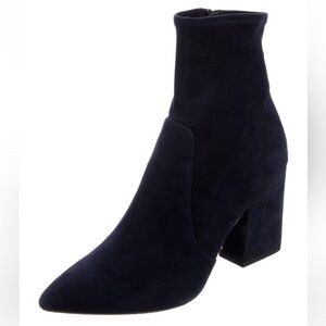 Loeffler Randall Dark Blue Suede Heeled Sock Booties